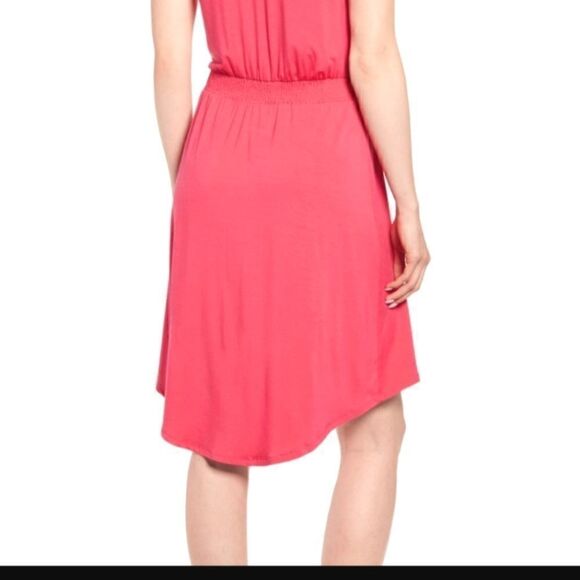 Gibson X Mother Chic Smocked Waist Casual Sleeveless Coral Dress -  Small - Picture 2 of 13